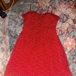 Princess Polly Red and White Patterned Dress